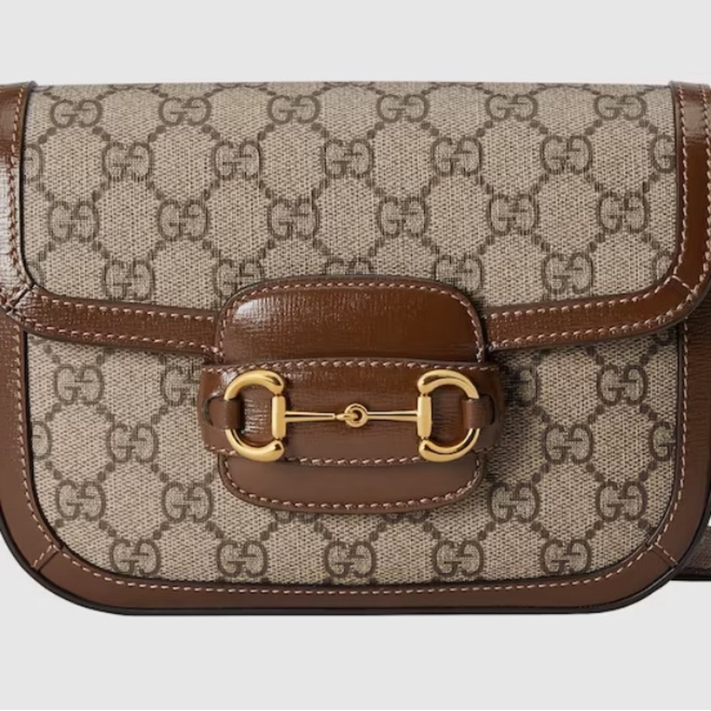 Gucci 1955 Horsebit Crossbody Small Burgundy Canvas/Leather